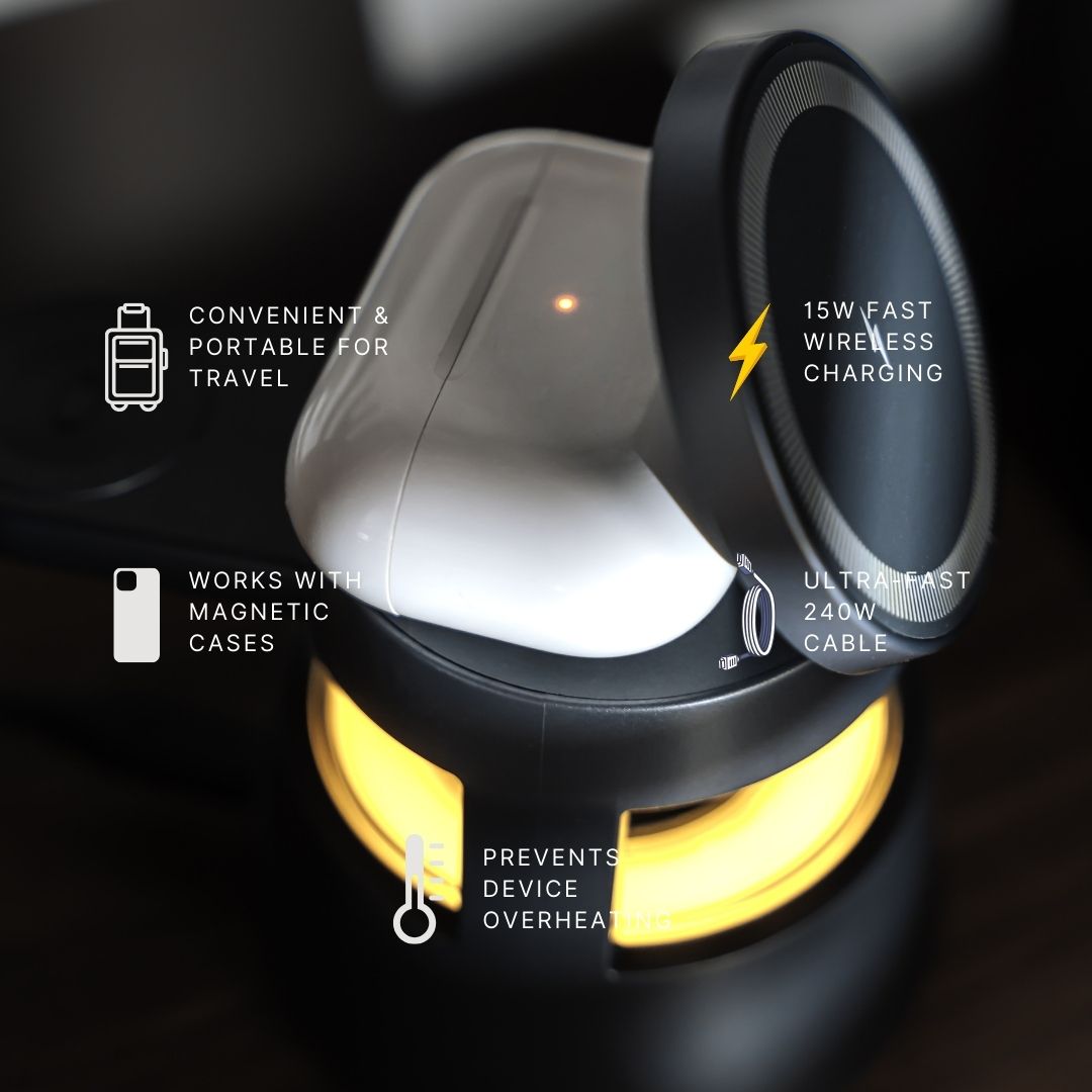 MagDock® 5-in-1 Wireless Charging Station + Bluetooth Speaker
