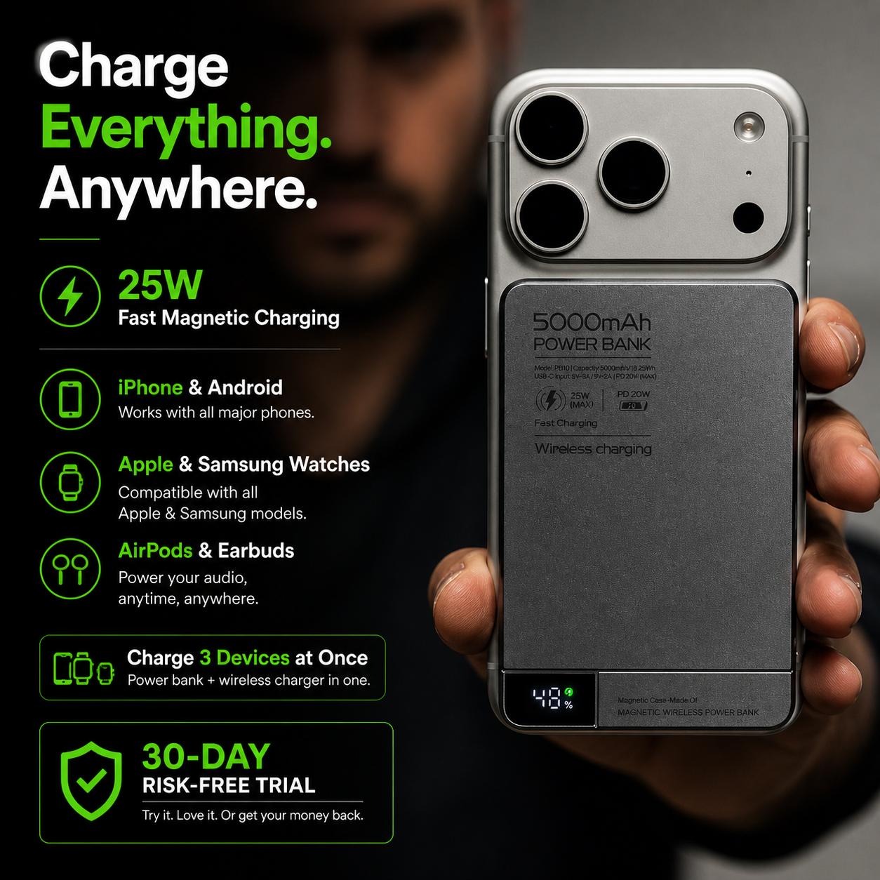 SnapCharge® 20W Magnetic Power Bank