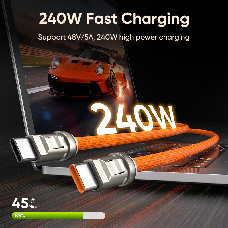SnapFast Lanyard Cable — 240W USB-C to USB-C Fast Charging