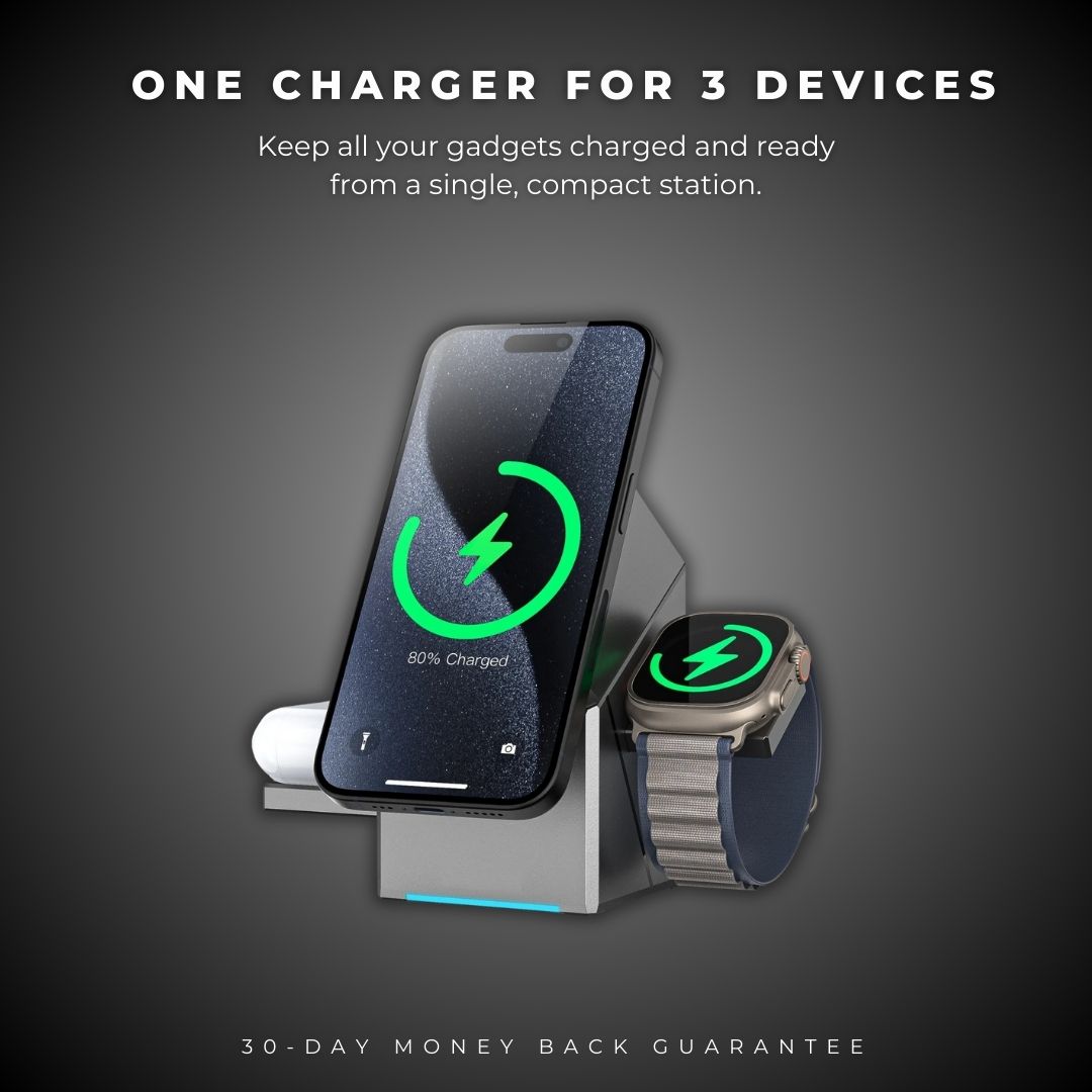 ForgeCharge® 3-in-1 Rotatable Wireless Charger