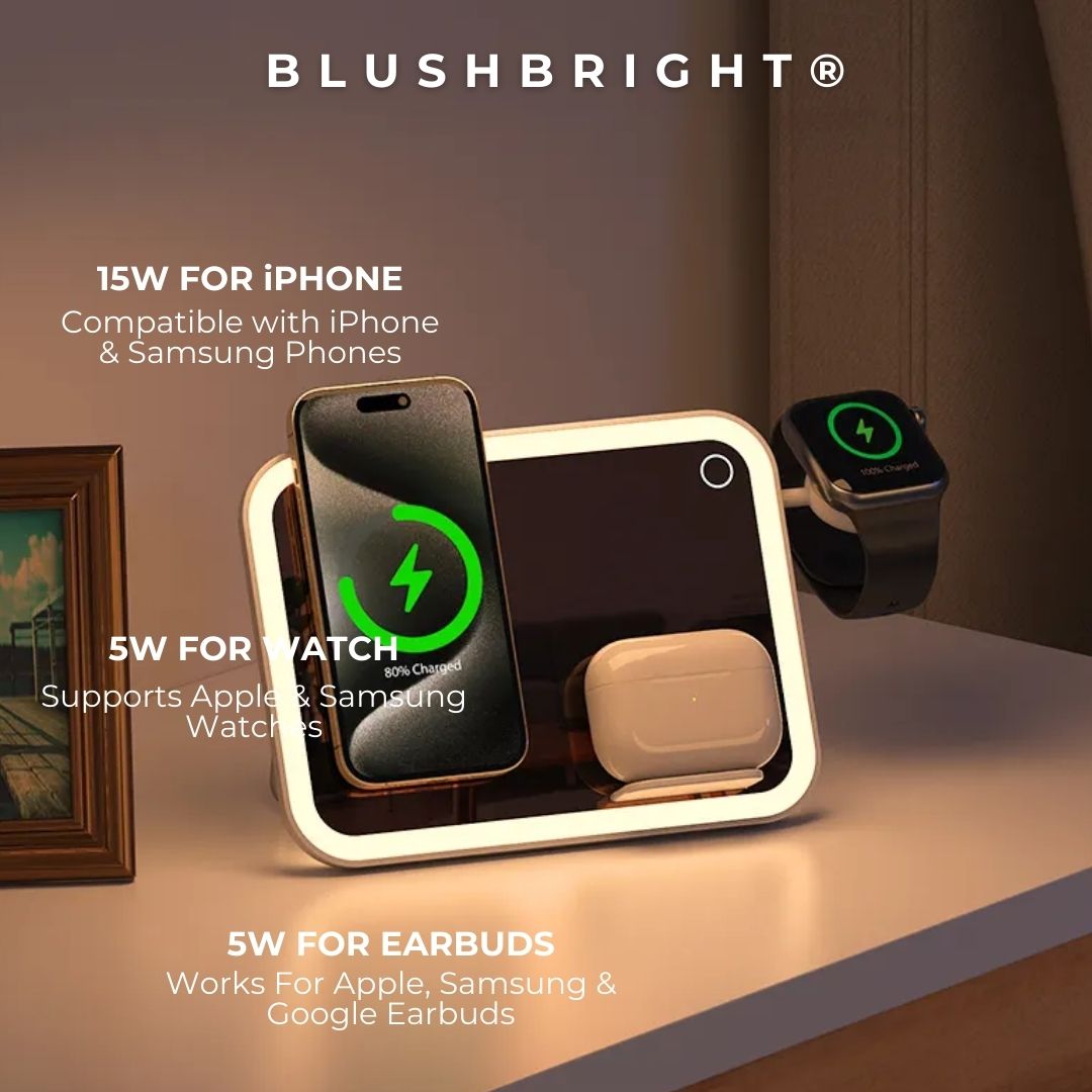 BlushBright® Vanity Mirror Wireless Charger