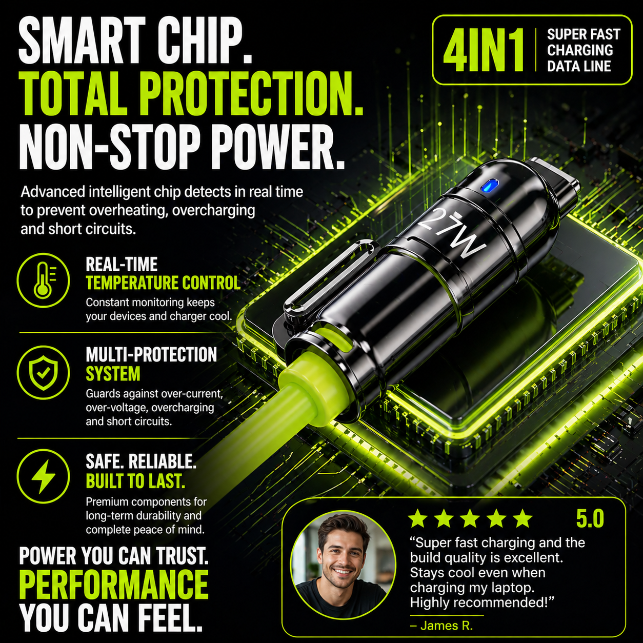 ChargeFlex 240W 4-in-1 Fast Charging Cable