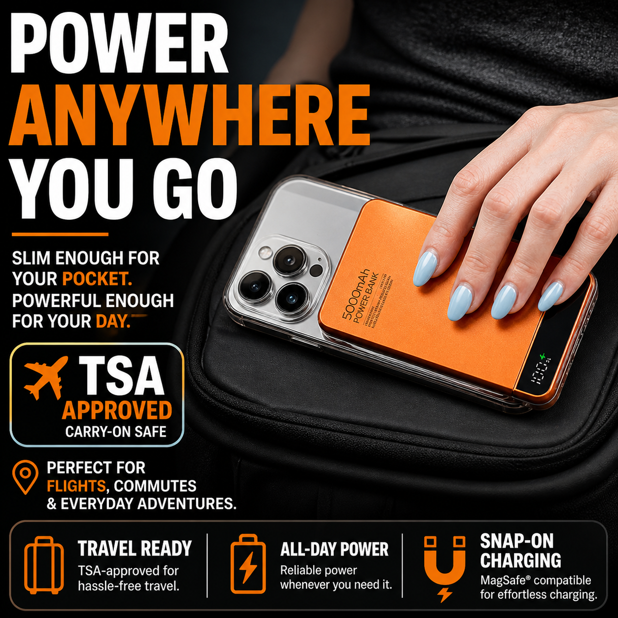 SnapCharge Pro | 25W Qi2 Magnetic Power Bank for Fast Dual Charging