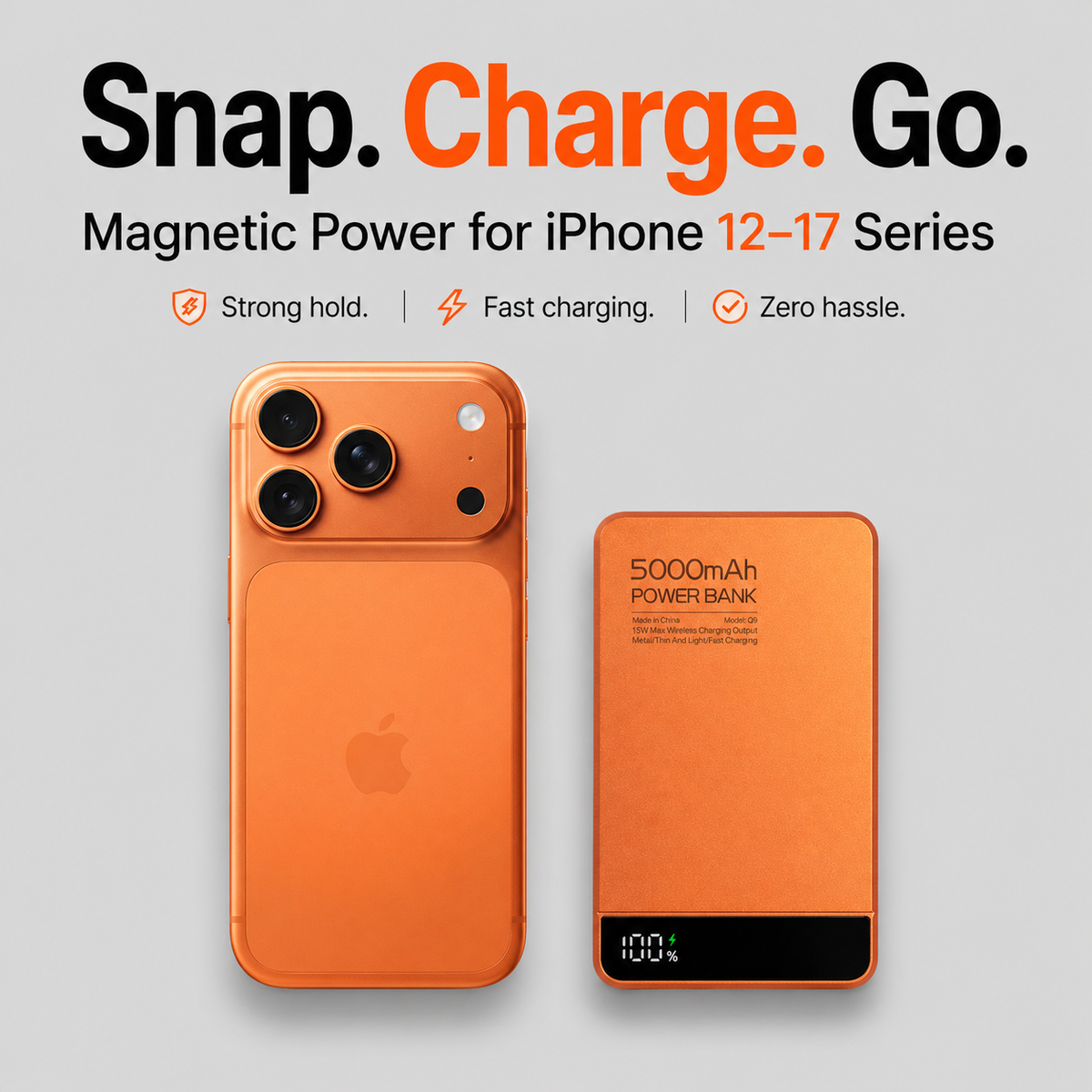 SnapCharge Pro | 25W Qi2 Magnetic Power Bank for Fast Dual Charging