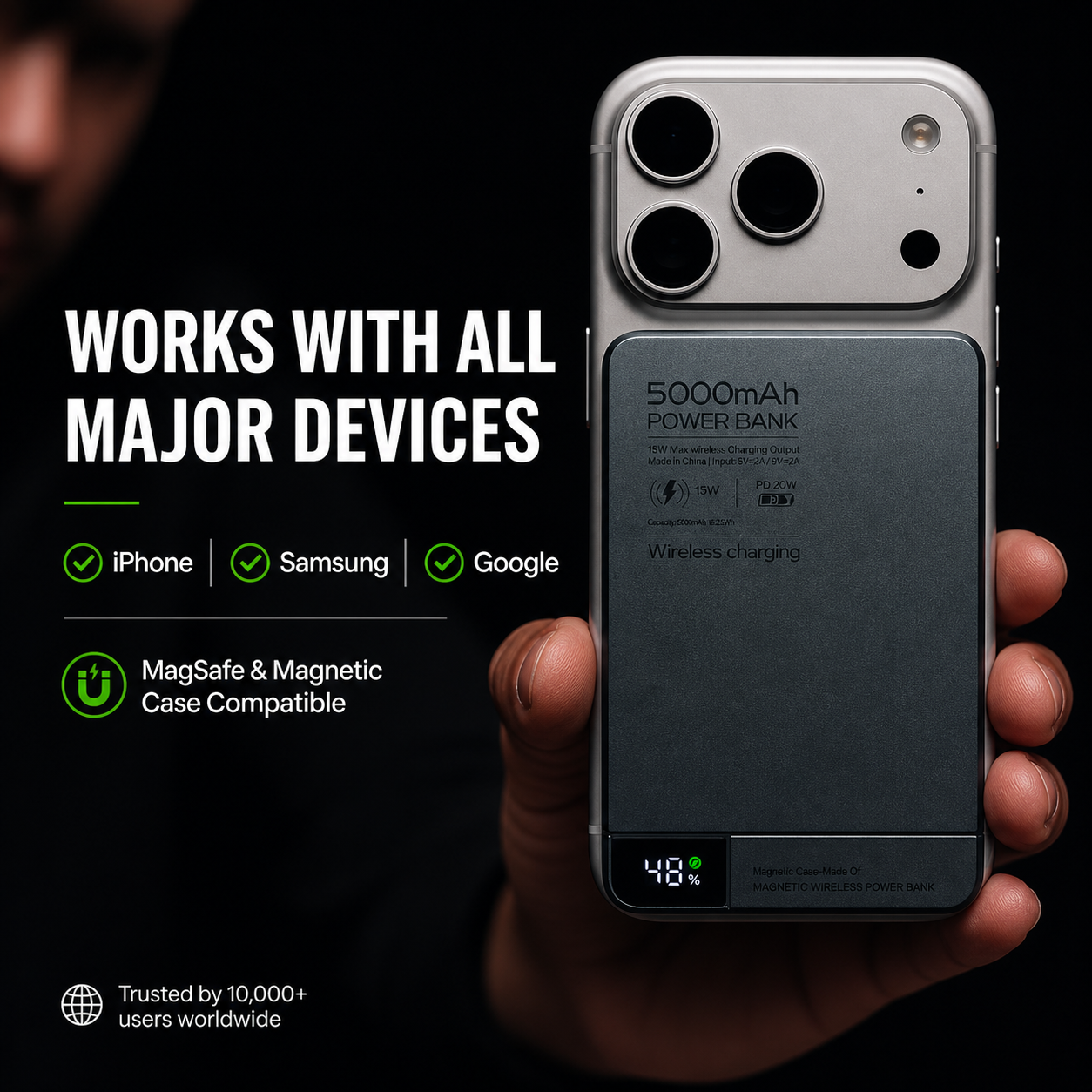 SnapCharge® 20W Magnetic Power Bank