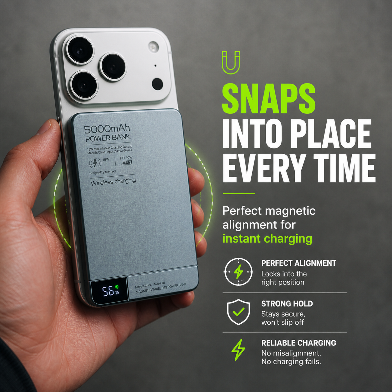SnapCharge® 20W Magnetic Power Bank