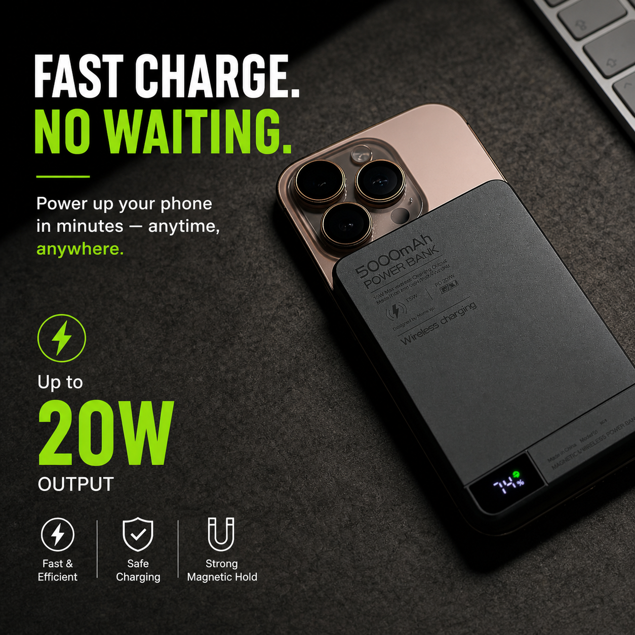 SnapCharge® 20W Magnetic Power Bank