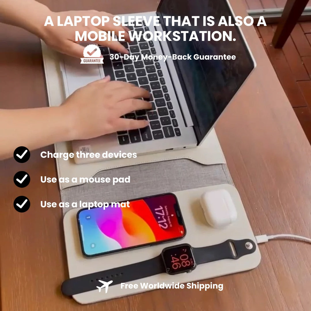 Lexi® 5-in-1 Laptop Sleeve with Wireless Charging